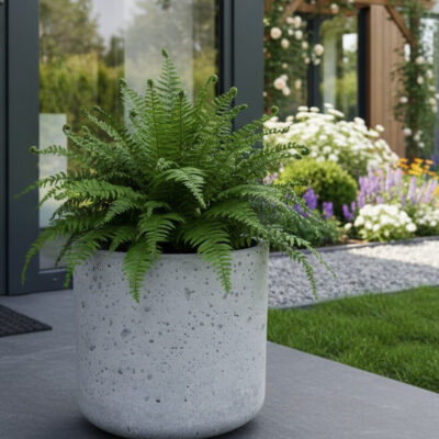 Donica betonowa SPHERA Szara 23×20 na taras