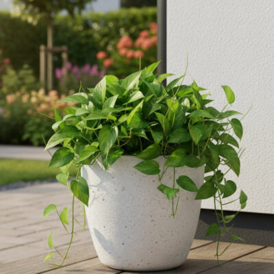 Donica betonowa AURELIA Biała 25x20 ogrodowa