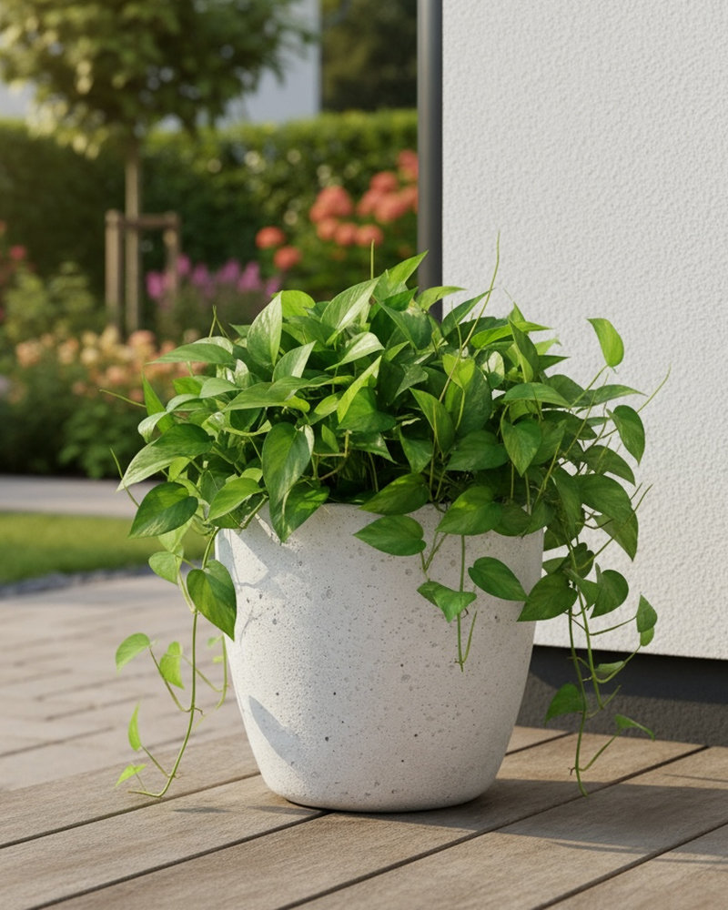 Donica betonowa AURELIA Biała 25x20 ogrodowa