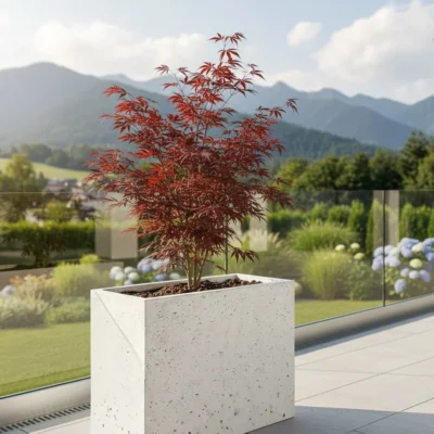 Donica betonowa CALDEA Biała 80x40x60 duża