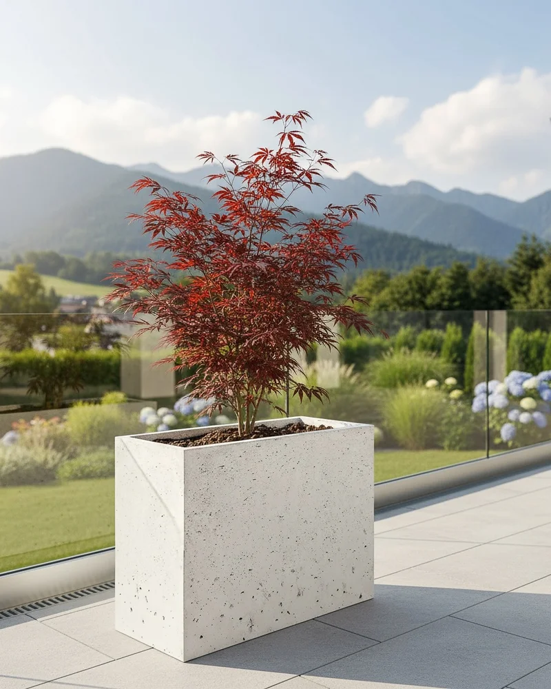 Donica betonowa CALDEA Biała 80x40x60 duża