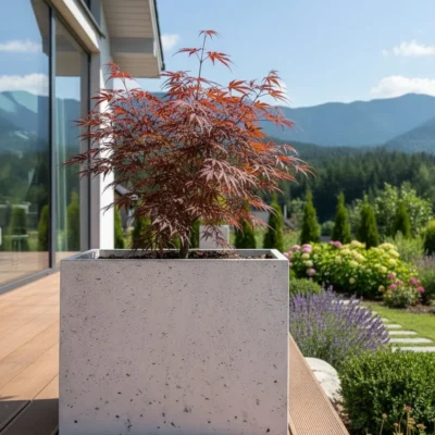 Donica betonowa CALDEA Biała 60x40x60 prostokątna