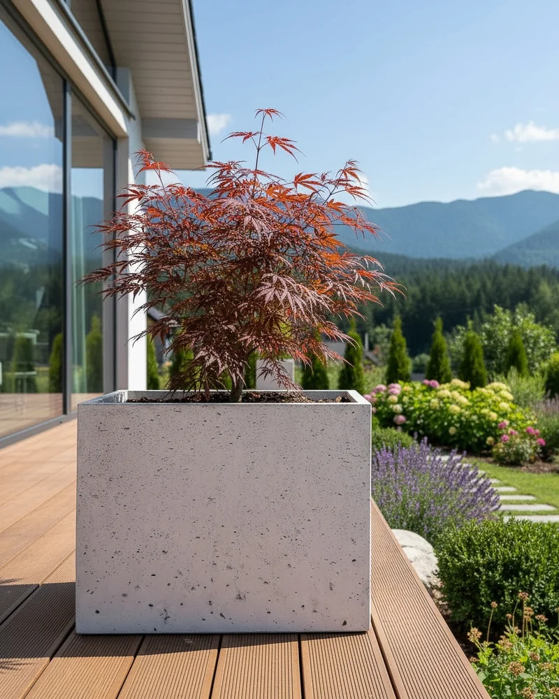 Donica betonowa CALDEA Biała 60x40x60 prostokątna