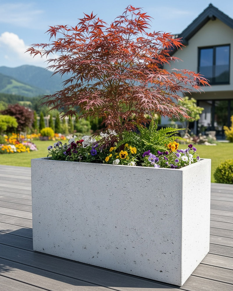 Donica betonowa CALDEA Biała 80x40x60 duża