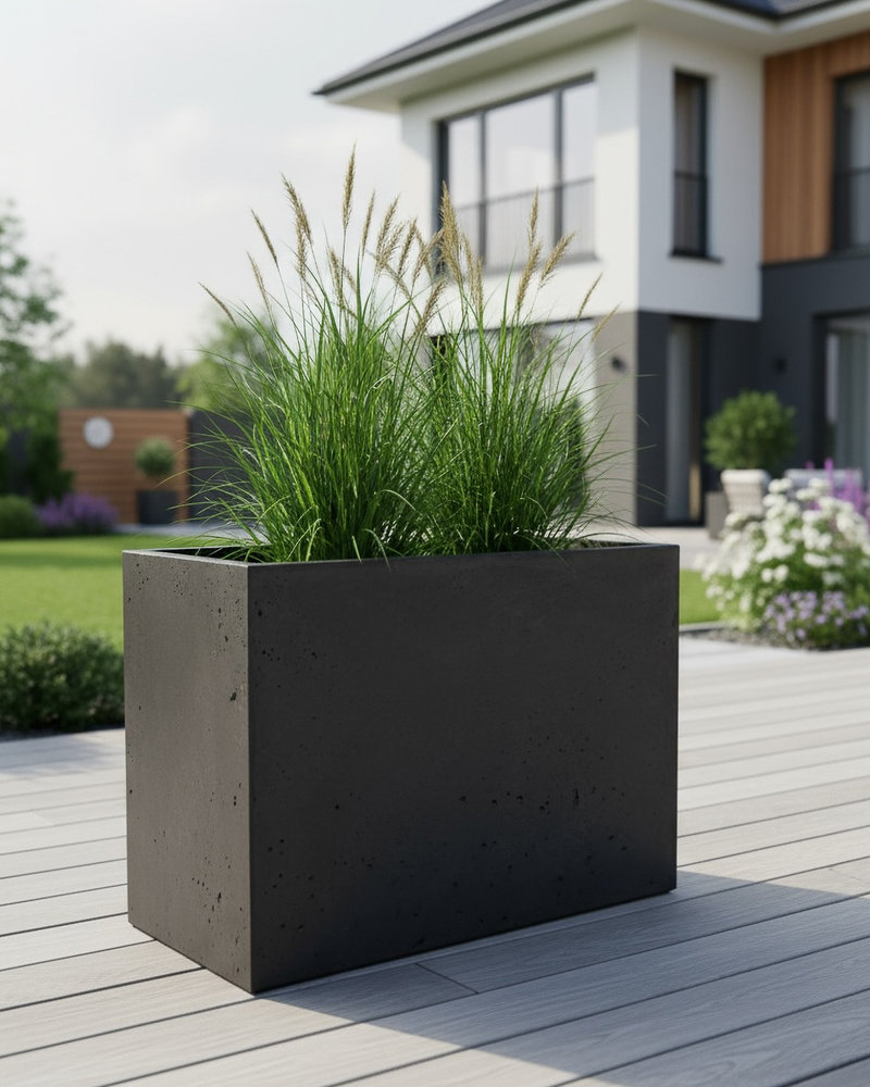 27donica-z-betonu-caldea-czarna-l Donica betonowa CALDEA Czarna 80x40x60 do ogrodu