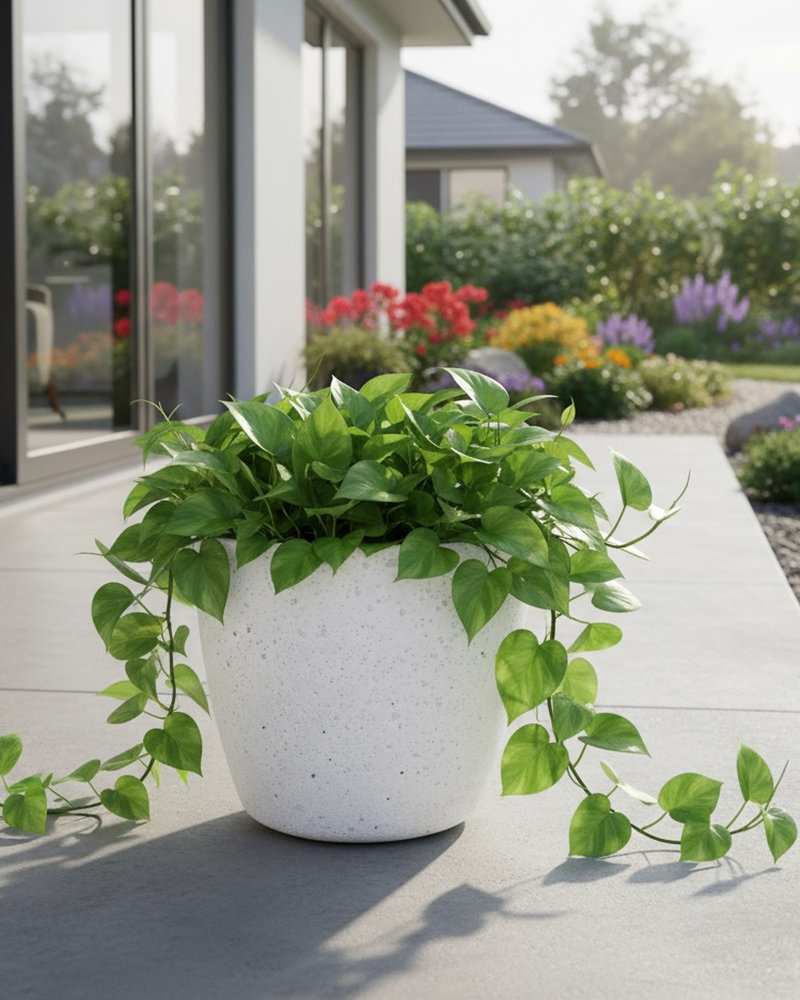 Donica betonowa AURELIA Biała 25x20 ogrodowa