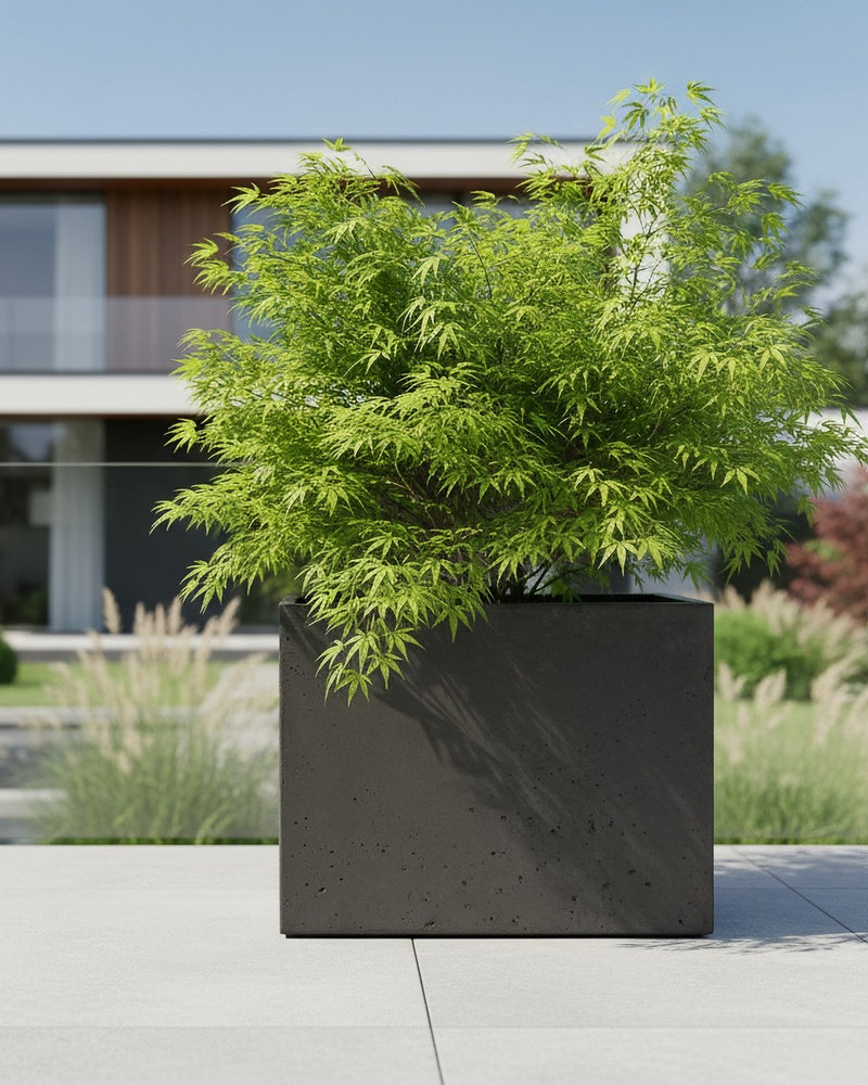 Donica betonowa CALDEA Czarna 60x40x60 duża