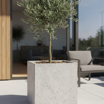 Donica betonowa CALDEA Szara 60x40x60 ogrodowa