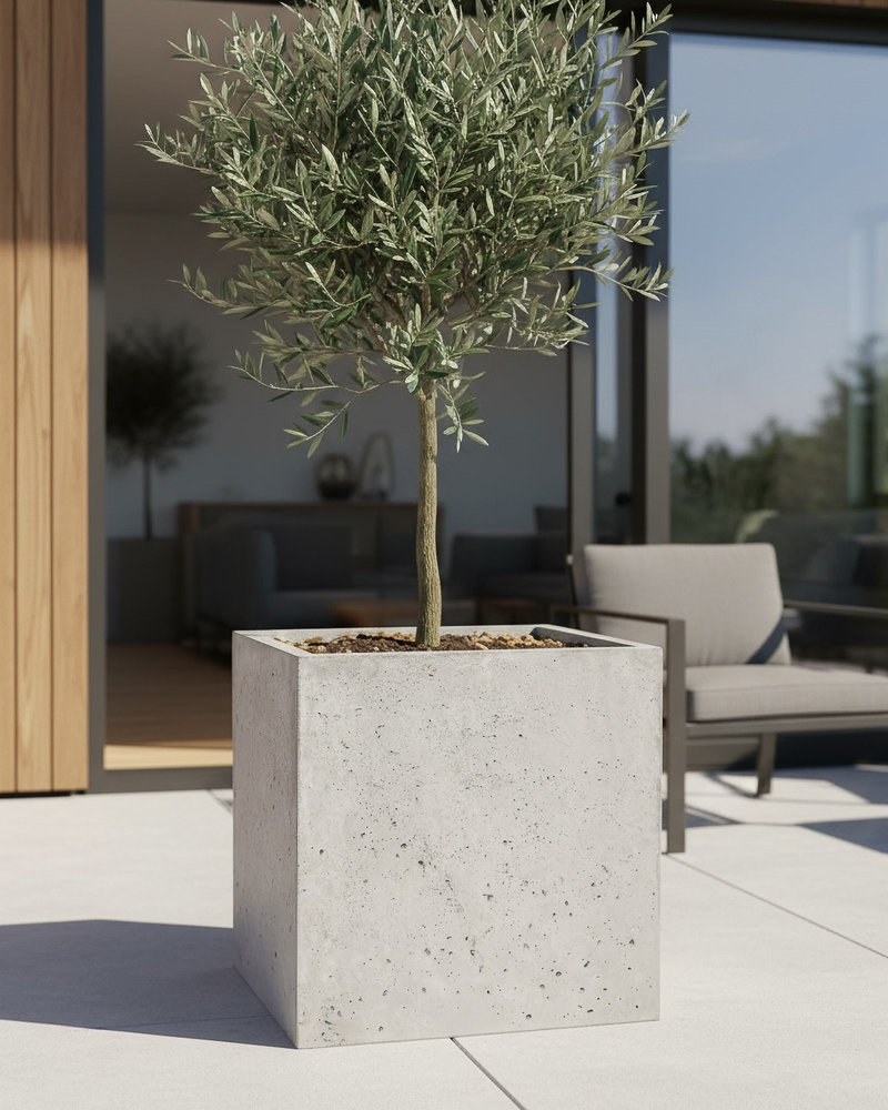 Donica betonowa CALDEA Szara 60x40x60 ogrodowa