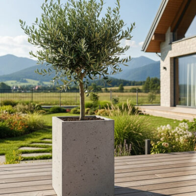 Donica betonowa CALDEA Szara 40x40x60 tarasowa