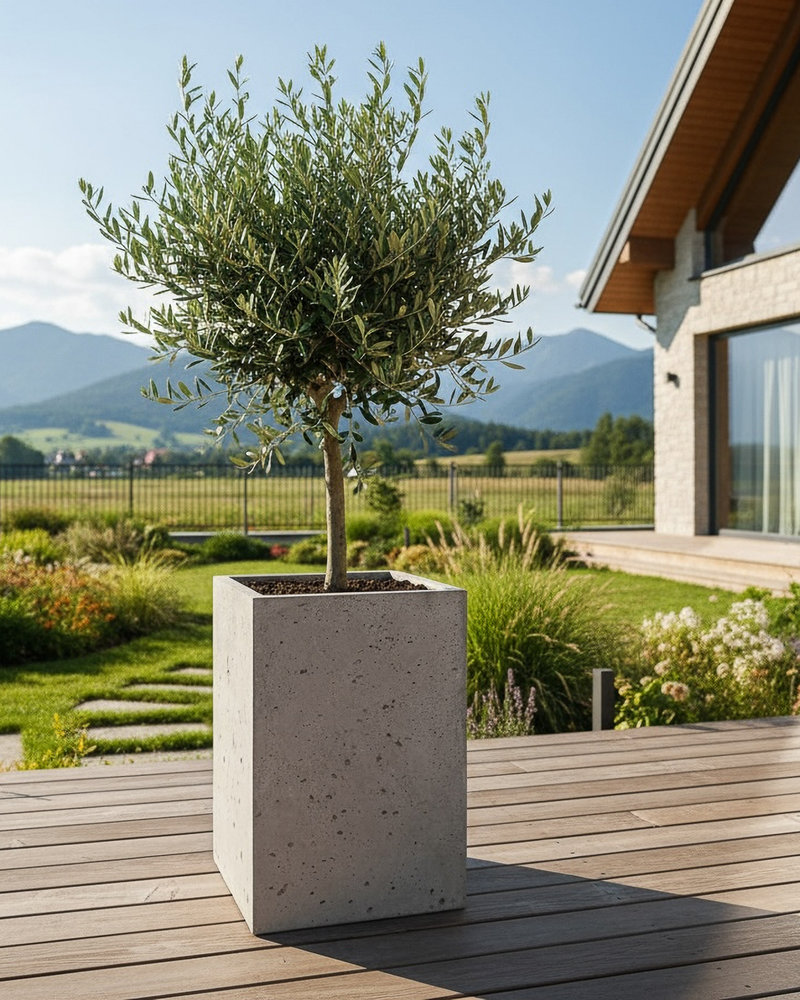 Donica betonowa CALDEA Szara 40x40x60 tarasowa