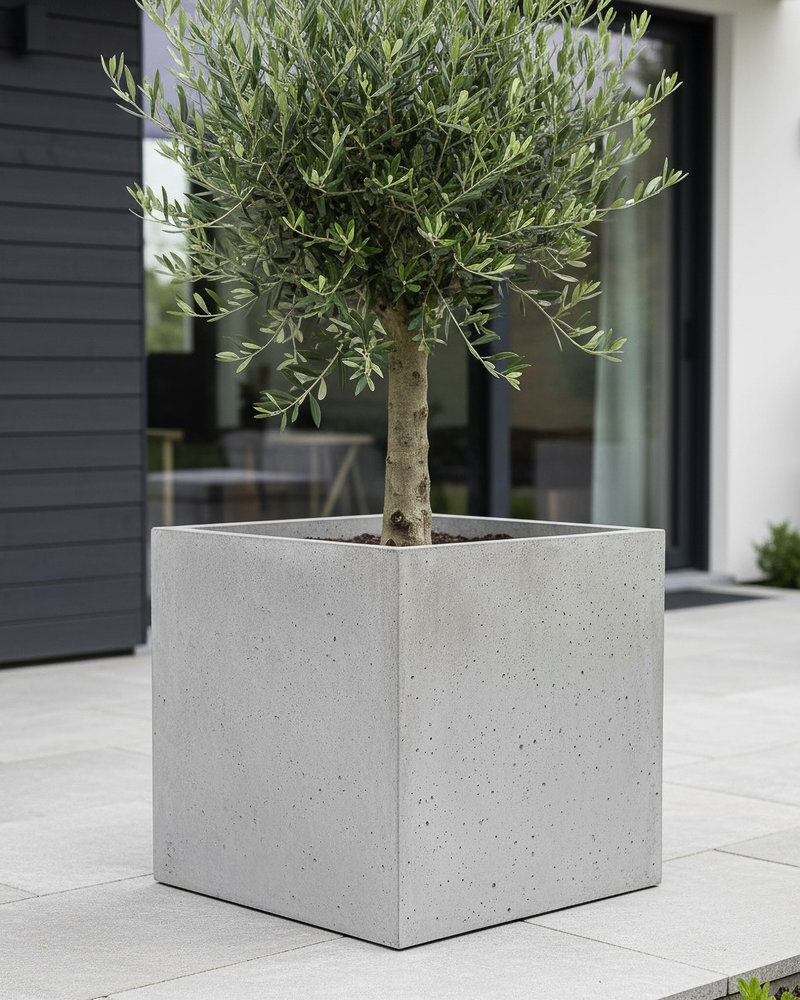 Donica betonowa CALDEA Szara 60x60x60 do ogrodu