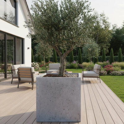 Donica betonowa CALDEA Szara 60x60x60 do ogrodu