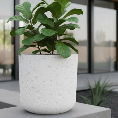 Donica betonowa SPHERA Biała 23×20 tarasowa