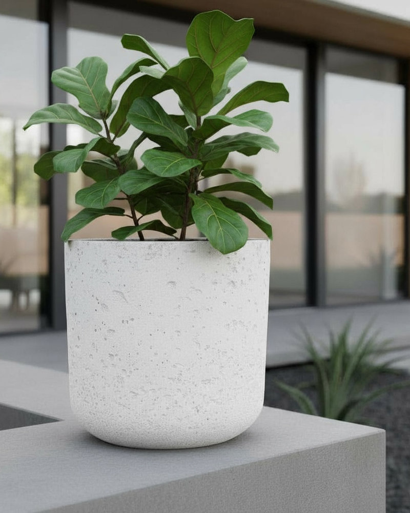 Donica betonowa SPHERA Biała 23×20 tarasowa