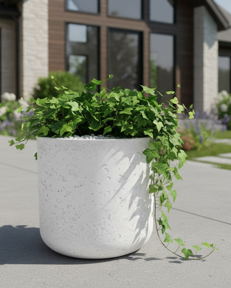 Donica betonowa SPHERA Biała 23×20 tarasowa
