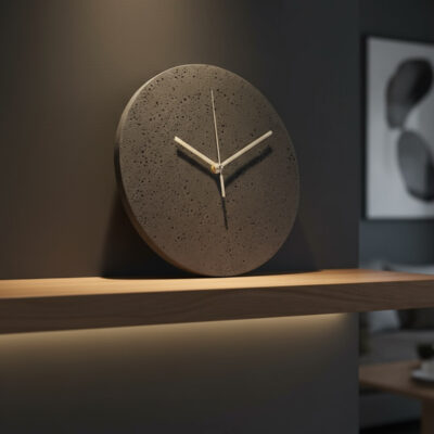 Zegar betonowy Czarny CADENZA 35 cm ścienny