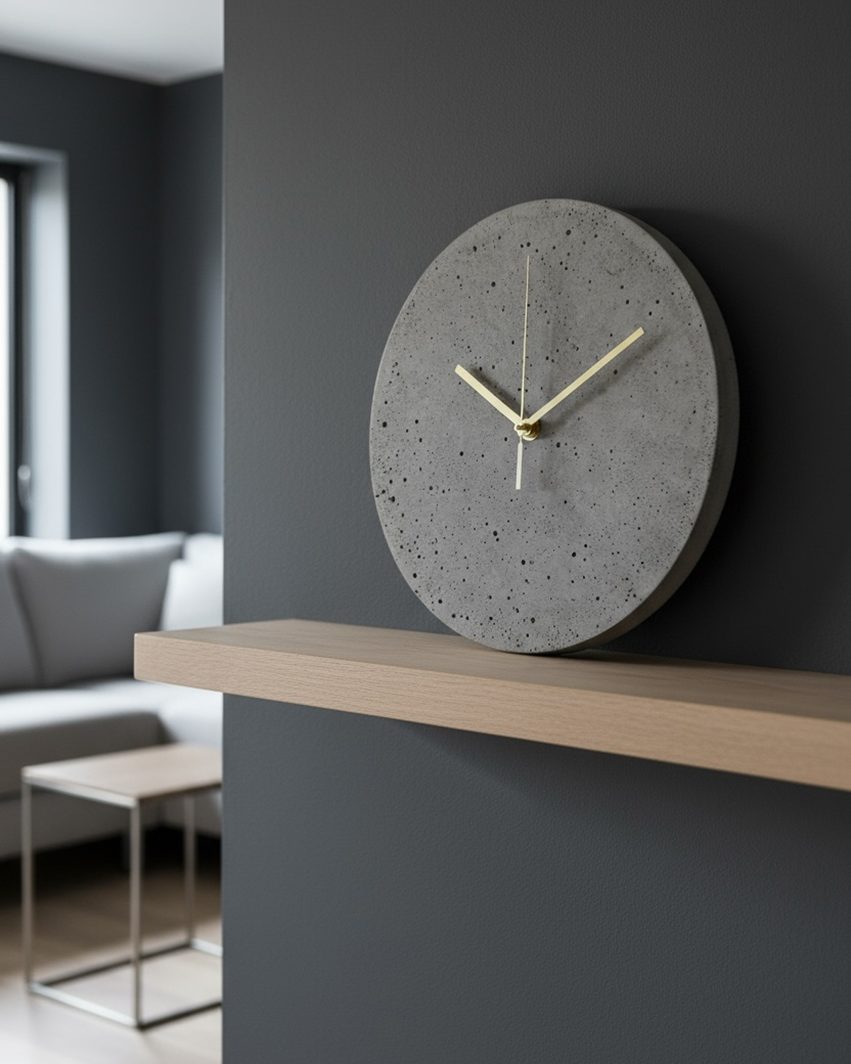 zegar-betonowy-szary Zegar betonowy Szary CADENZA 35 cm ścienny