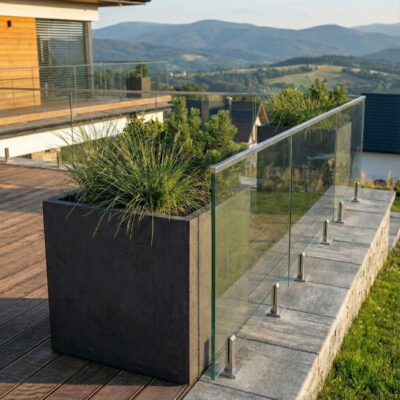 Donica betonowa CALDEA Czarna 60x60x60 kwadratowa