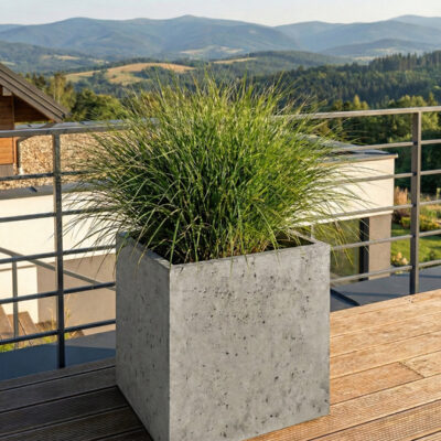 Donica betonowa CALDEA (szara) 60x60x60 do ogrodu
