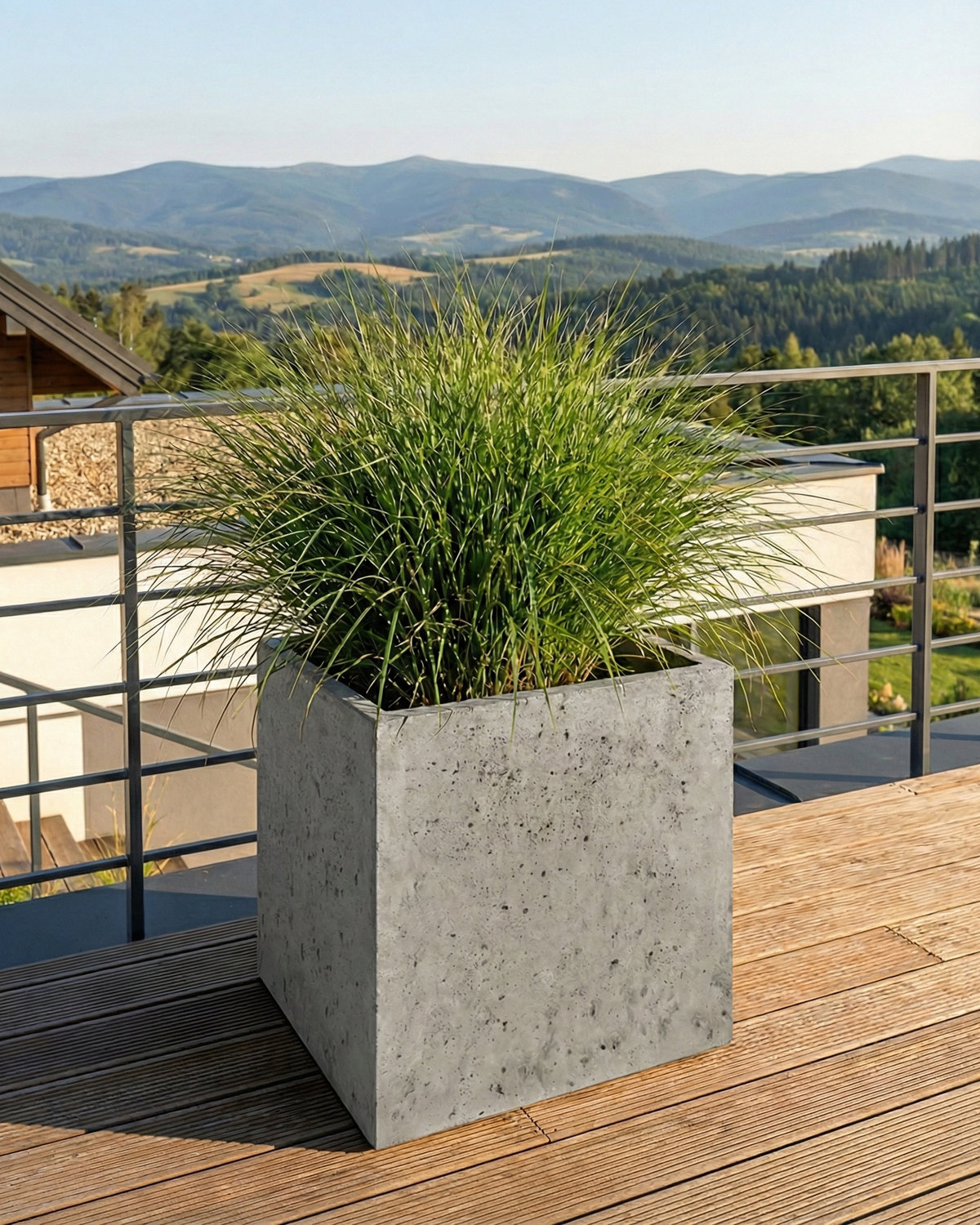 Donica betonowa CALDEA (szara) 60x60x60 do ogrodu