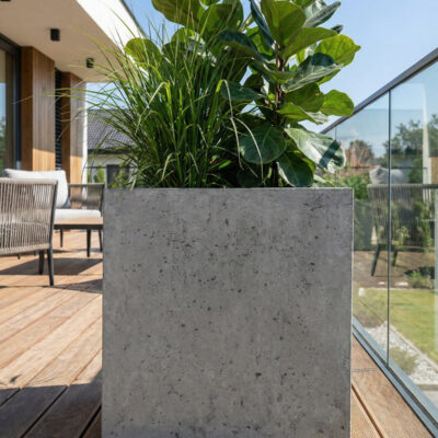 Donica betonowa CALDEA (szara) 60x60x60 do ogrodu