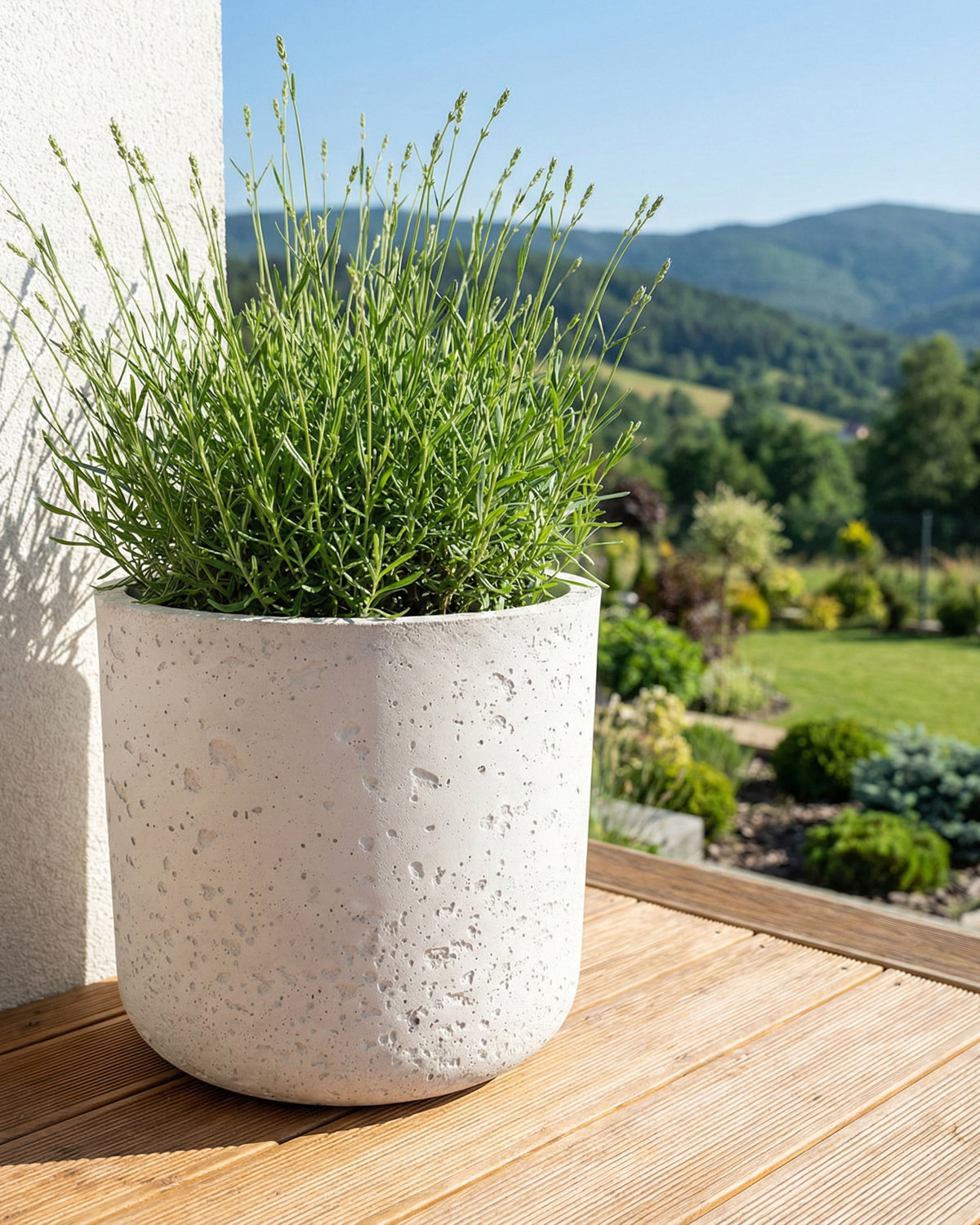 Donica betonowa SPHERA (biała) 23×20 tarasowa