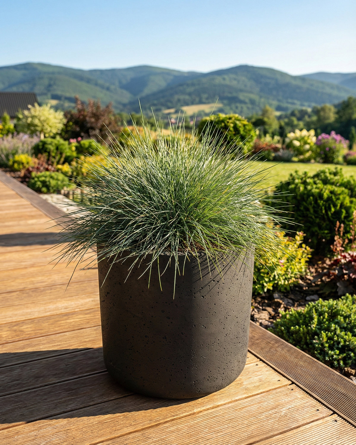 Donica betonowa SPHERA (czarna) 23×20 okrągła