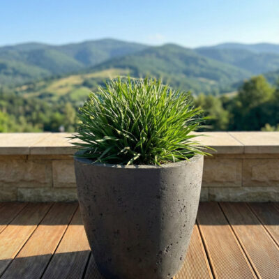 Donica betonowa AURELIA (czarna) 25x20 dekoracyjna