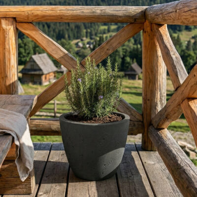 Donica betonowa AURELIA (czarna) 25x20 dekoracyjna