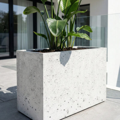 Donica betonowa CALDEA (biała) 80x40x60 duża