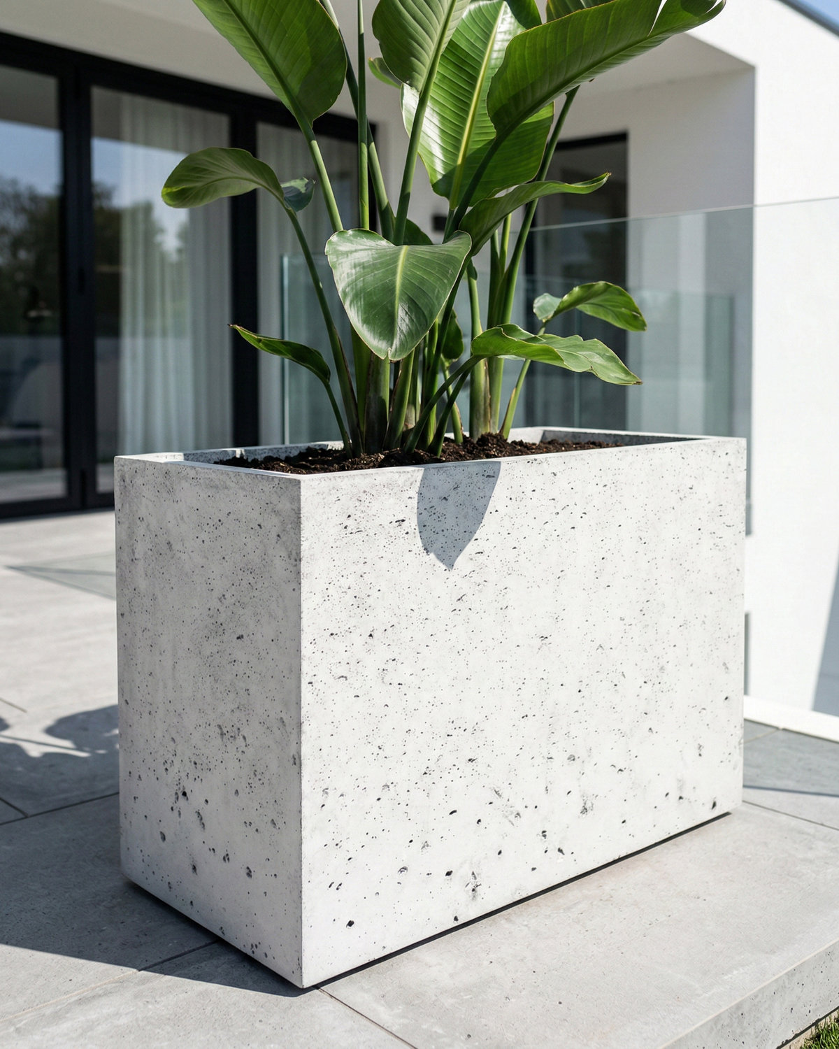 Donica betonowa CALDEA (biała) 80x40x60 duża