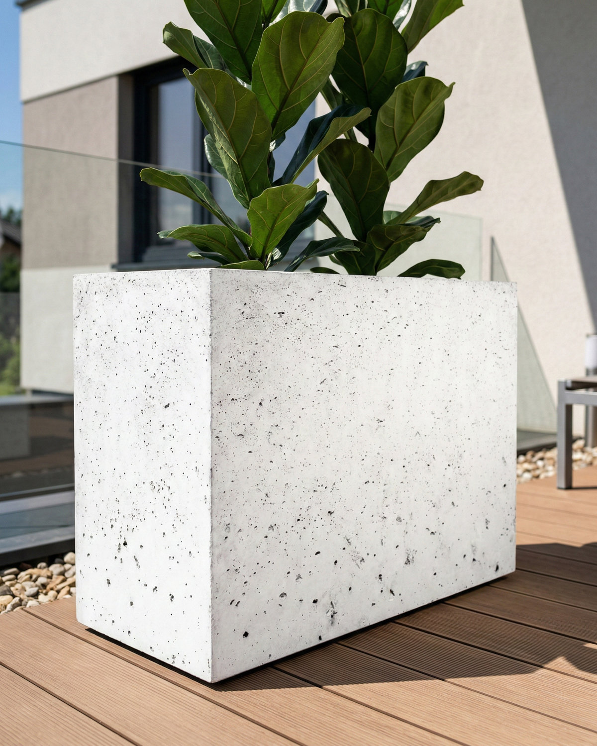 Donica betonowa CALDEA (biała) 80x40x60 duża