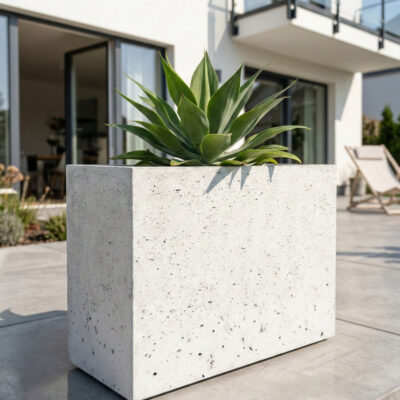 Donica betonowa CALDEA (biała) 80x40x60 duża
