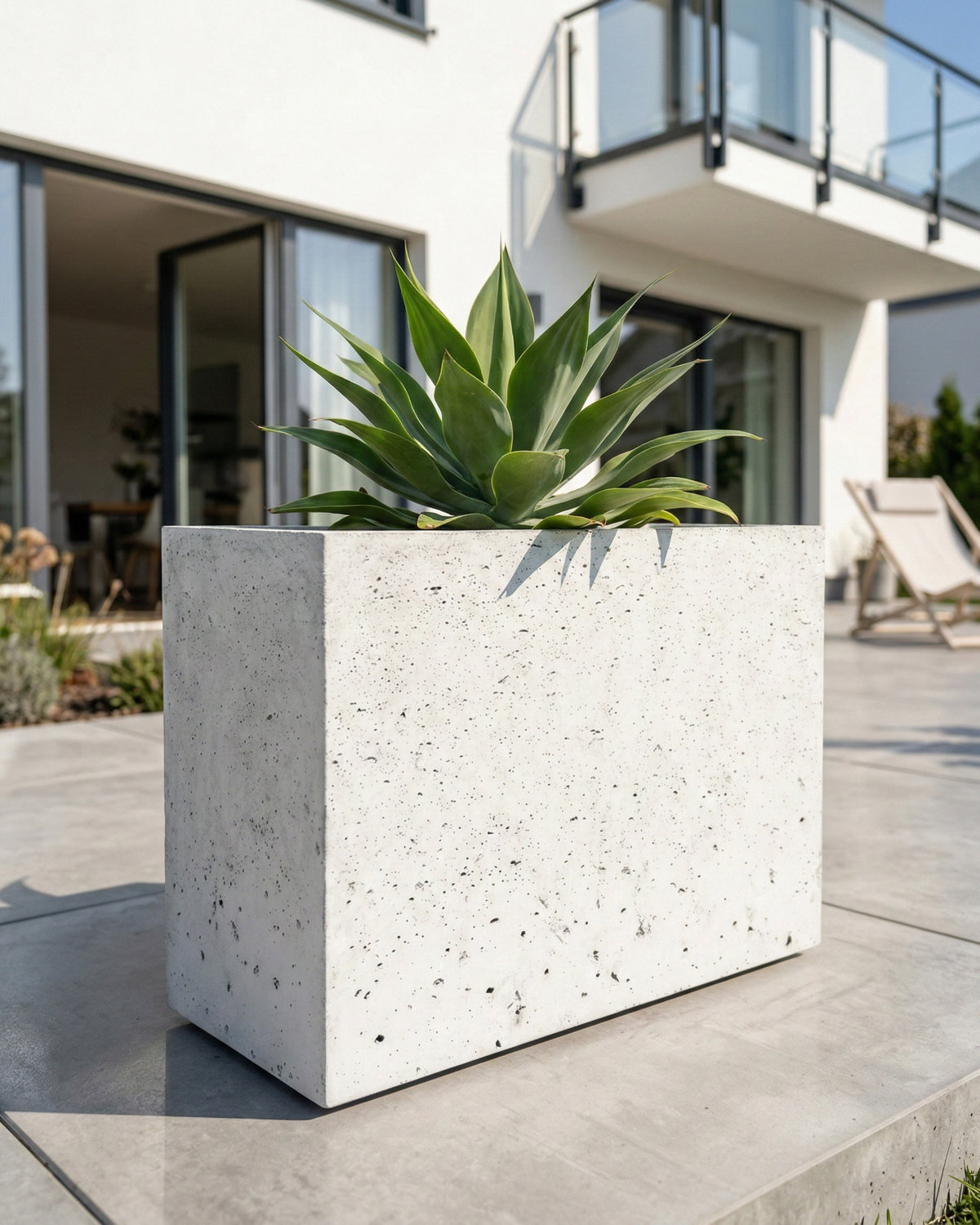 Donica betonowa CALDEA (biała) 80x40x60 duża