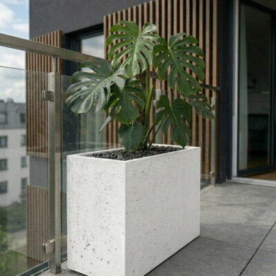 Donica betonowa CALDEA (biała) 80x40x60 duża