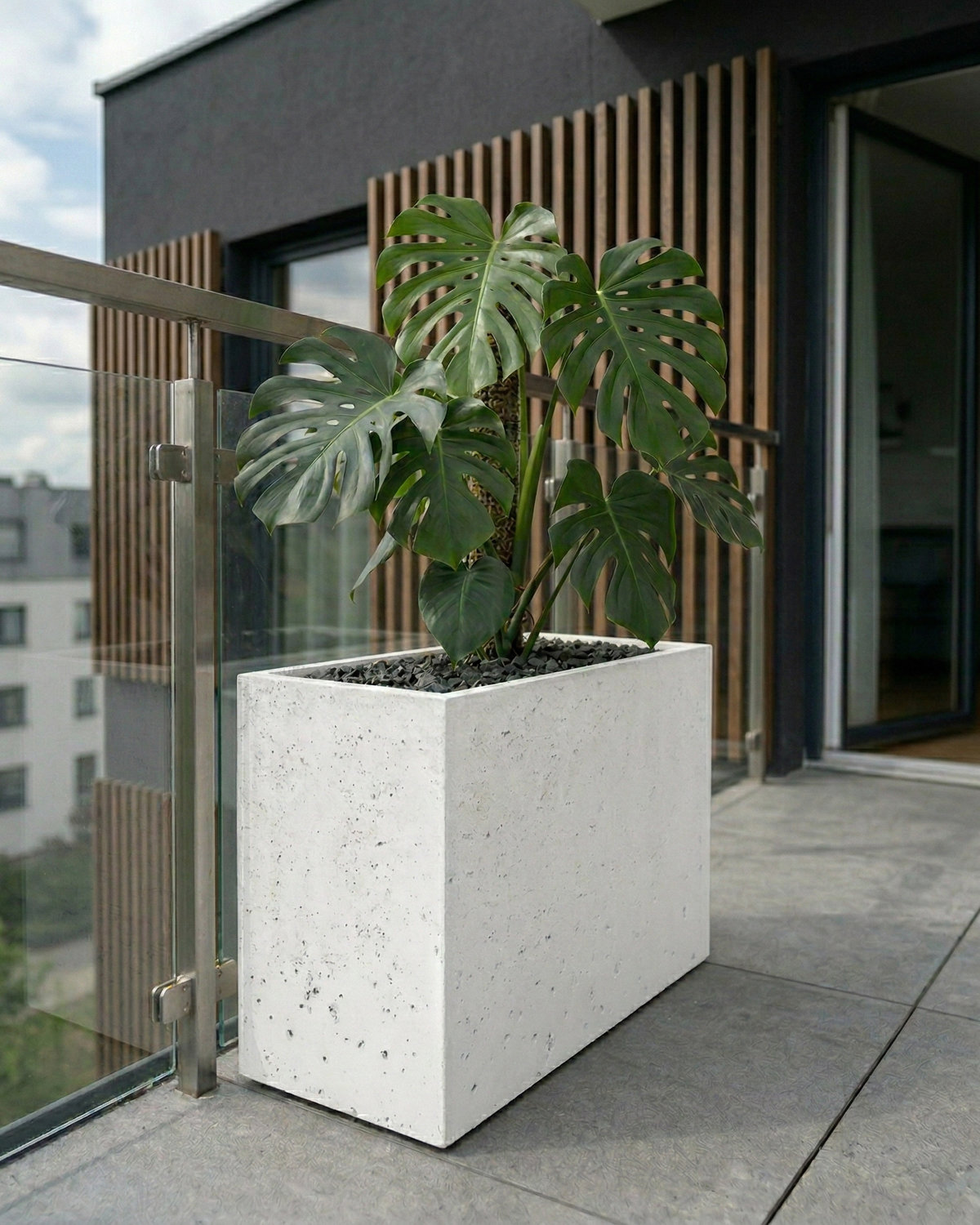 Donica betonowa CALDEA (biała) 80x40x60 duża