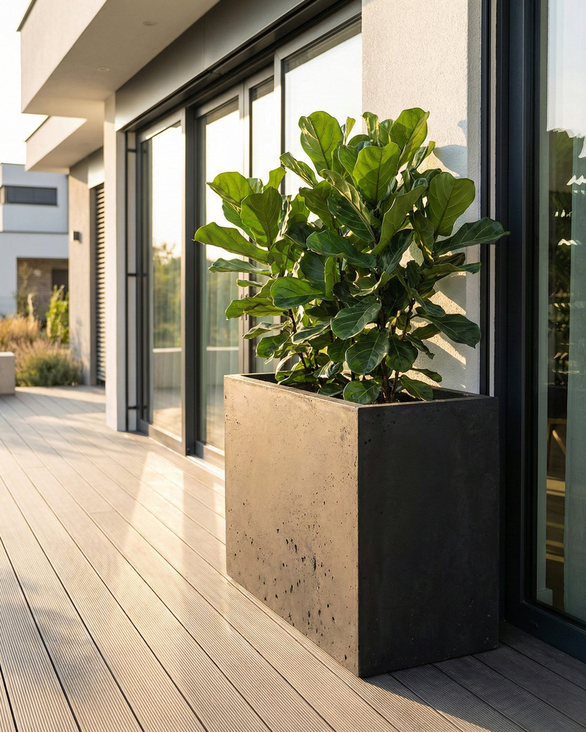 Donica betonowa CALDEA (czarna) 80x40x60 do ogrodu