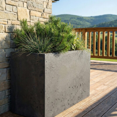 Donica betonowa CALDEA (czarna) 80x40x60 do ogrodu