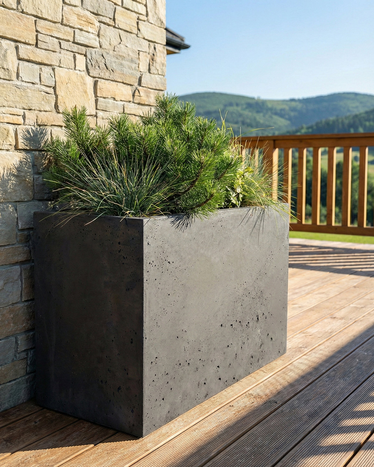 Donica betonowa CALDEA (czarna) 80x40x60 do ogrodu