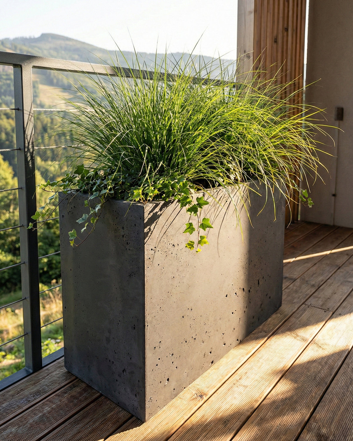 Donica betonowa CALDEA (czarna) 80x40x60 do ogrodu