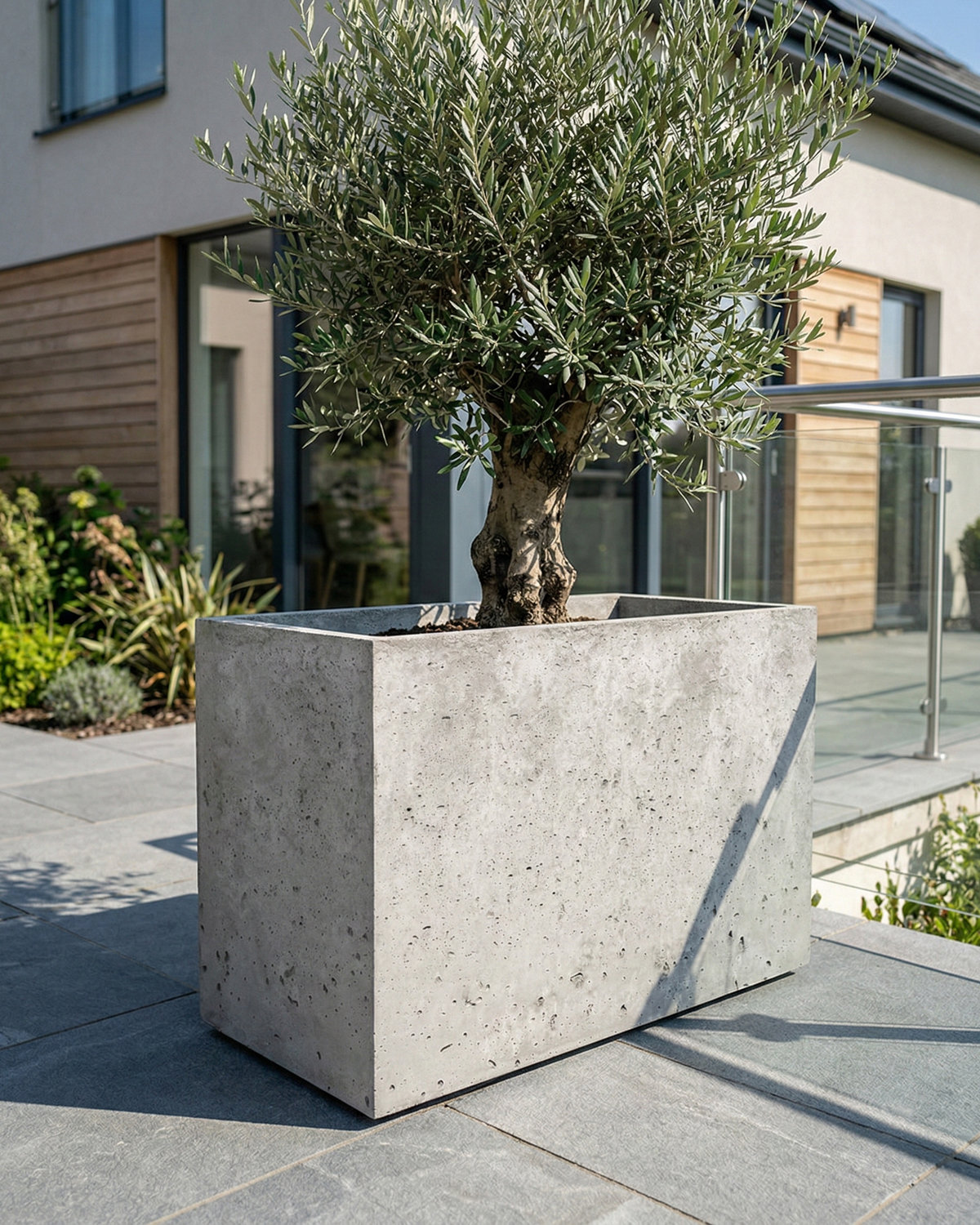 Donica betonowa CALDEA (szara) 80x40x60 tarasowa