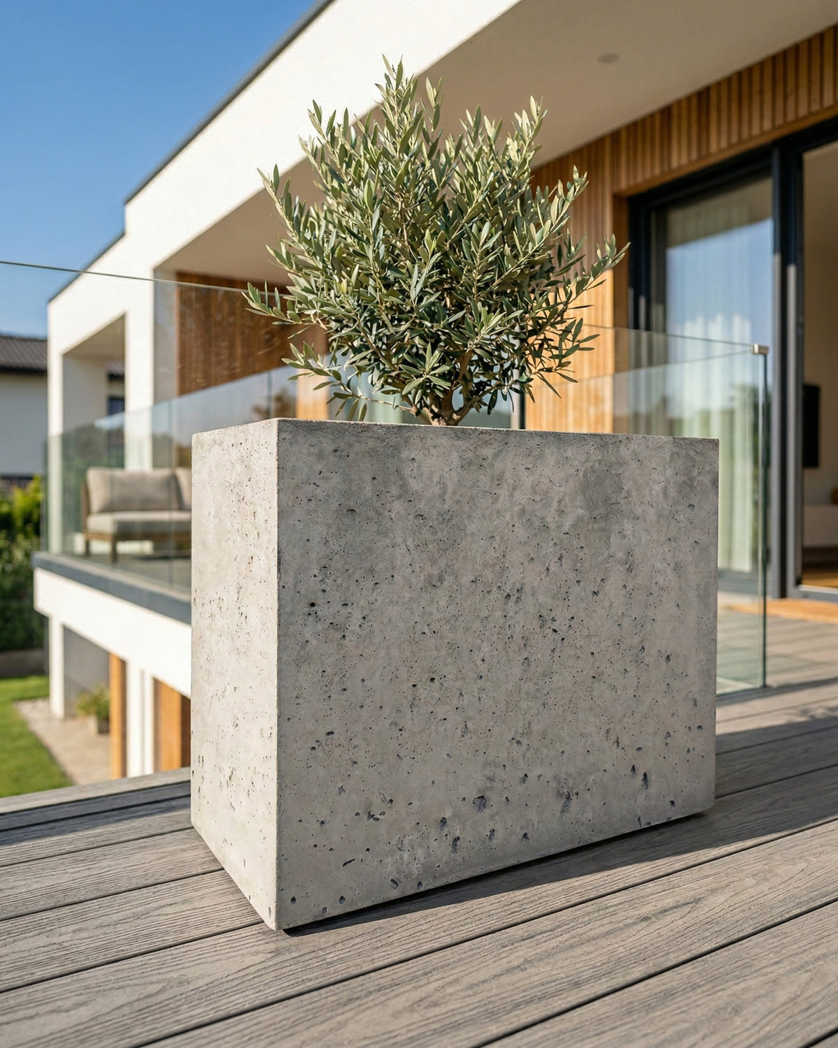 Donica betonowa CALDEA (szara) 80x40x60 tarasowa