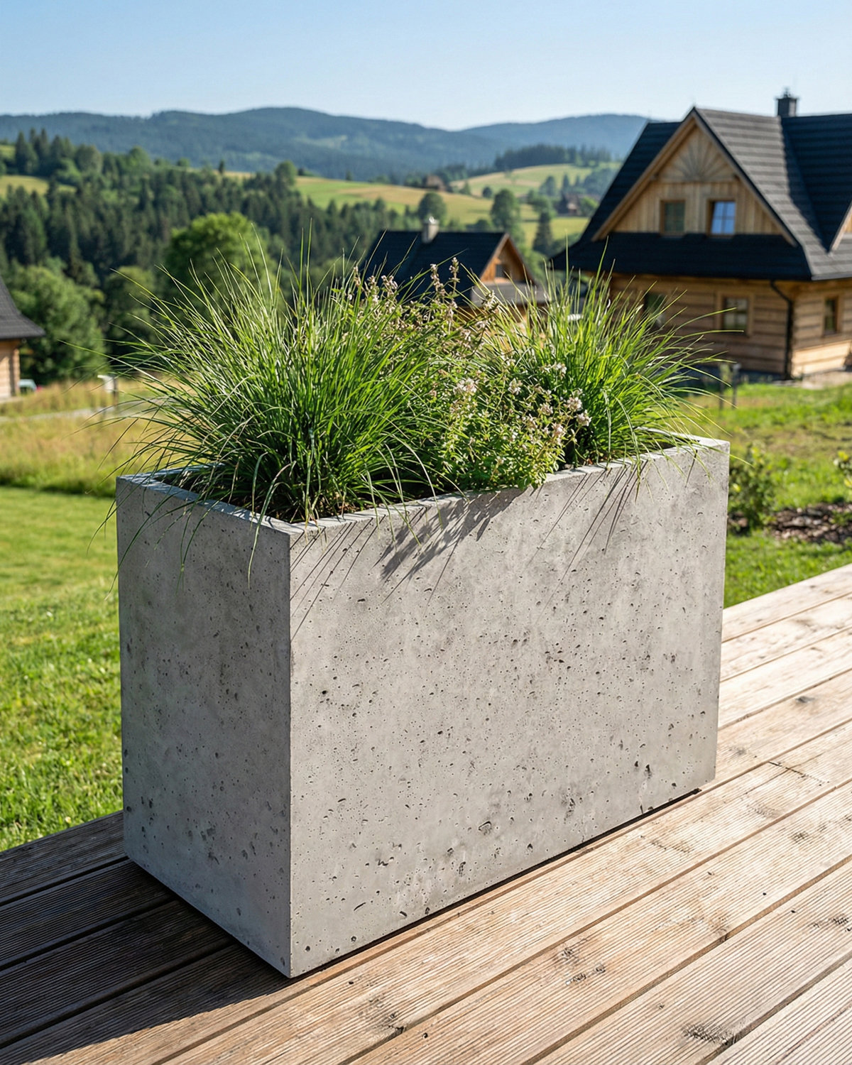 Donica betonowa CALDEA (szara) 80x40x60 tarasowa