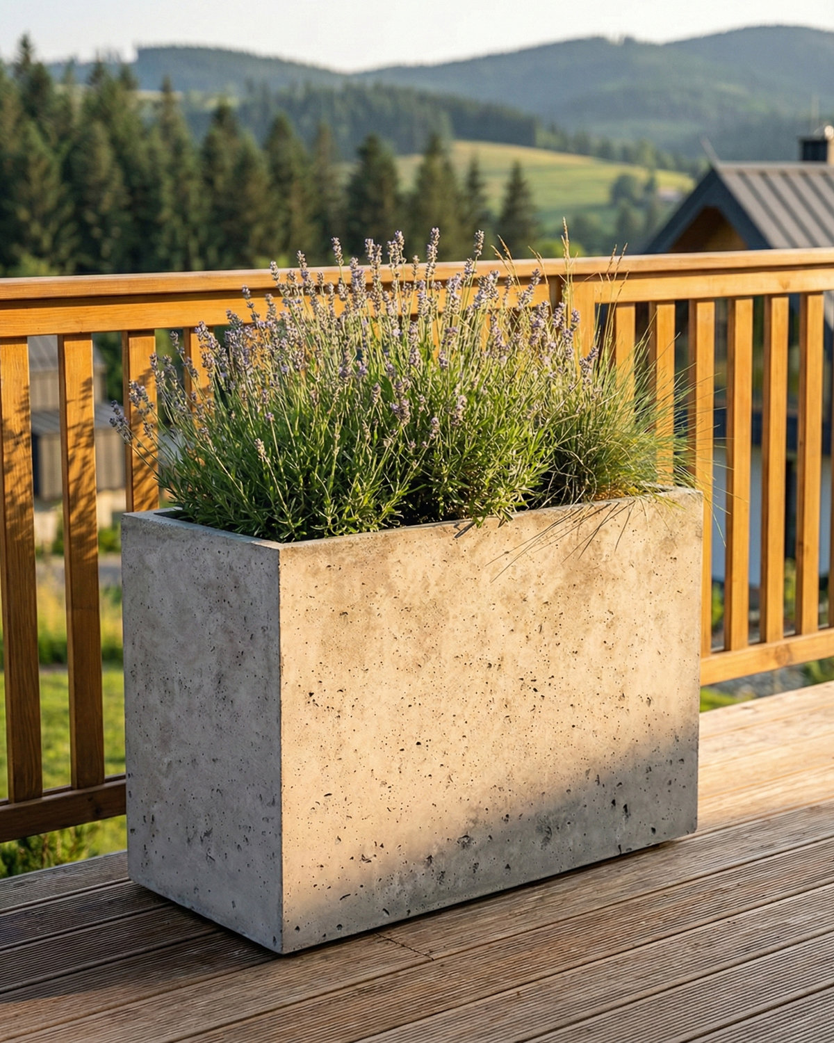 Donica betonowa CALDEA (szara) 80x40x60 tarasowa