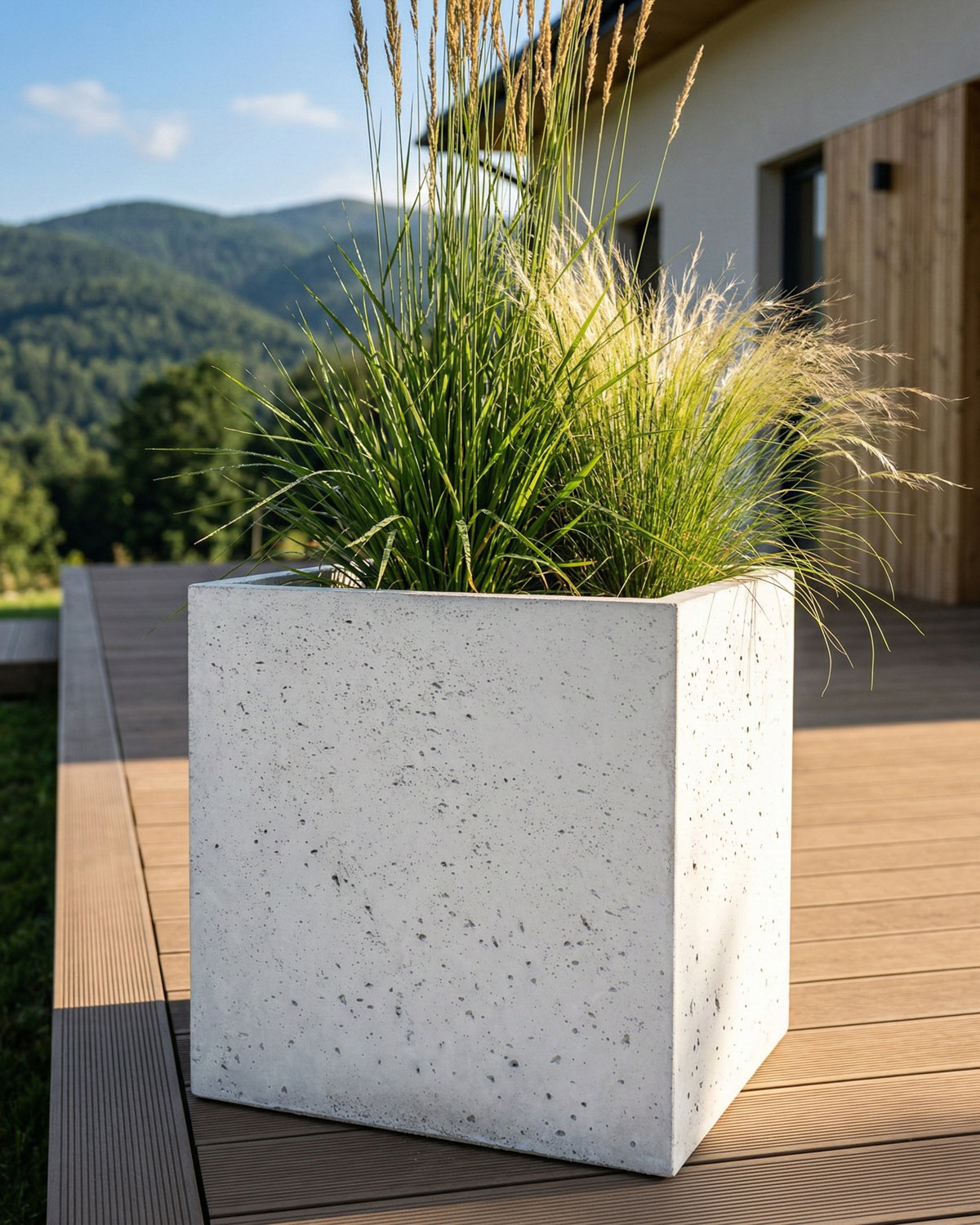 Donica betonowa CALDEA (biała) 60x40x60 prostokątna