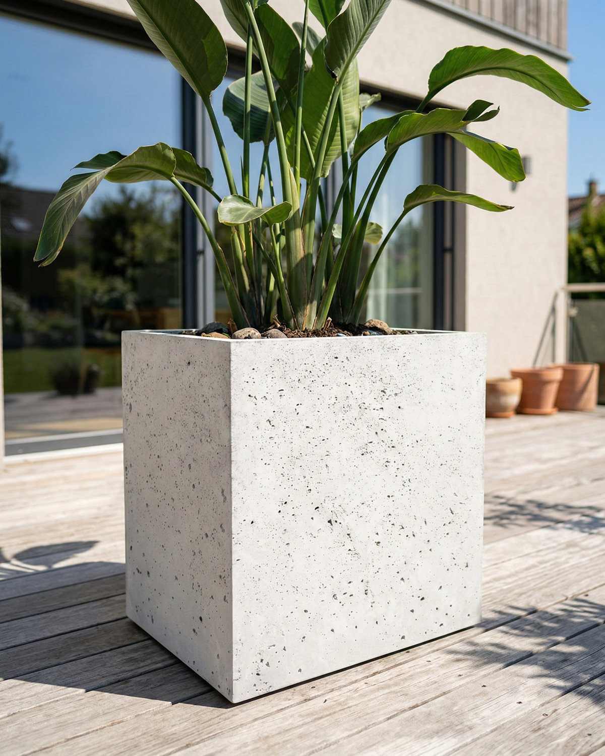 Donica betonowa CALDEA (biała) 60x40x60 prostokątna