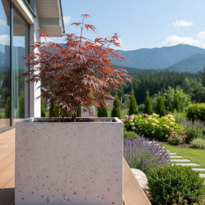 Donica betonowa CALDEA (biała) 60x40x60 prostokątna