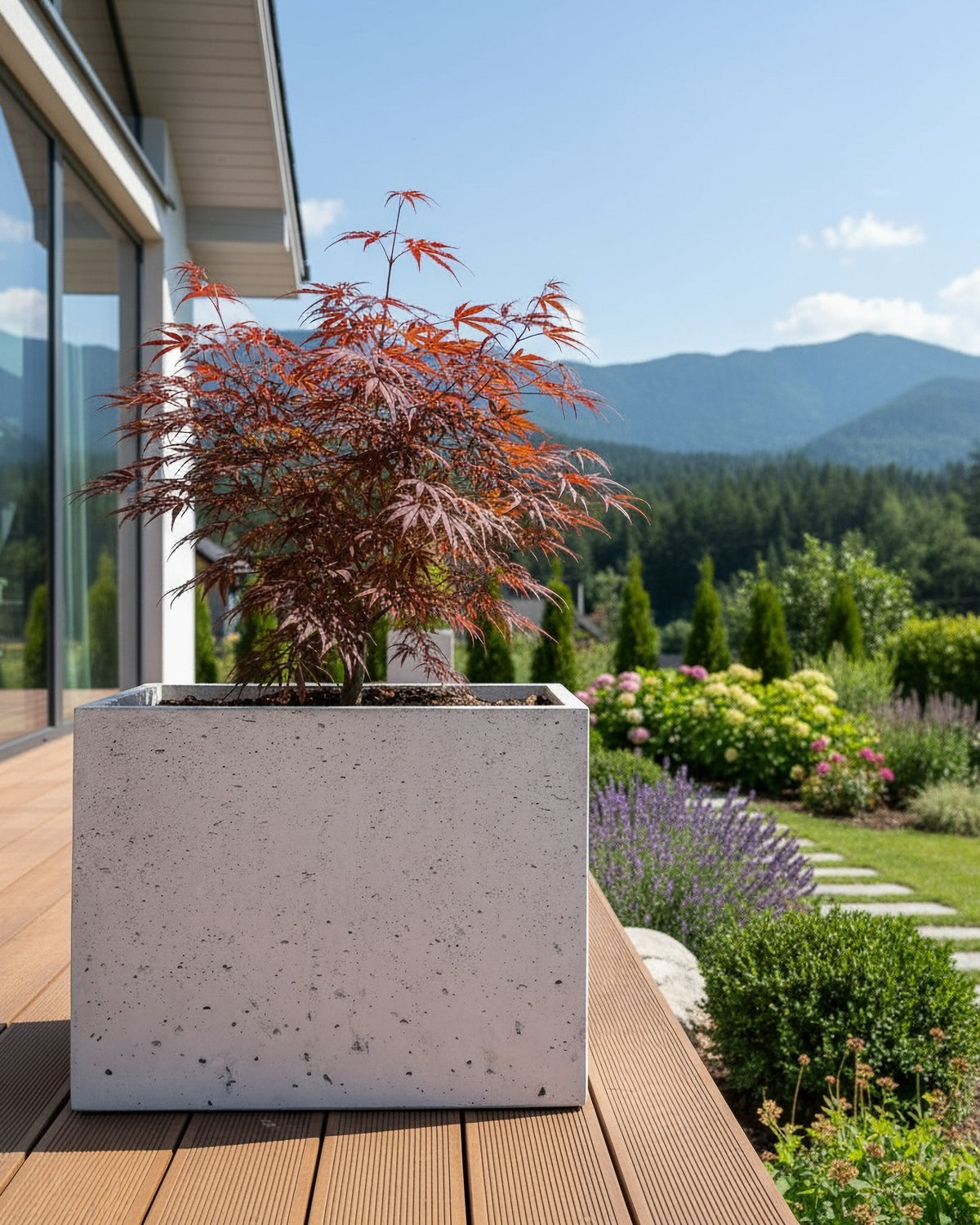 Donica betonowa CALDEA (biała) 60x40x60 prostokątna