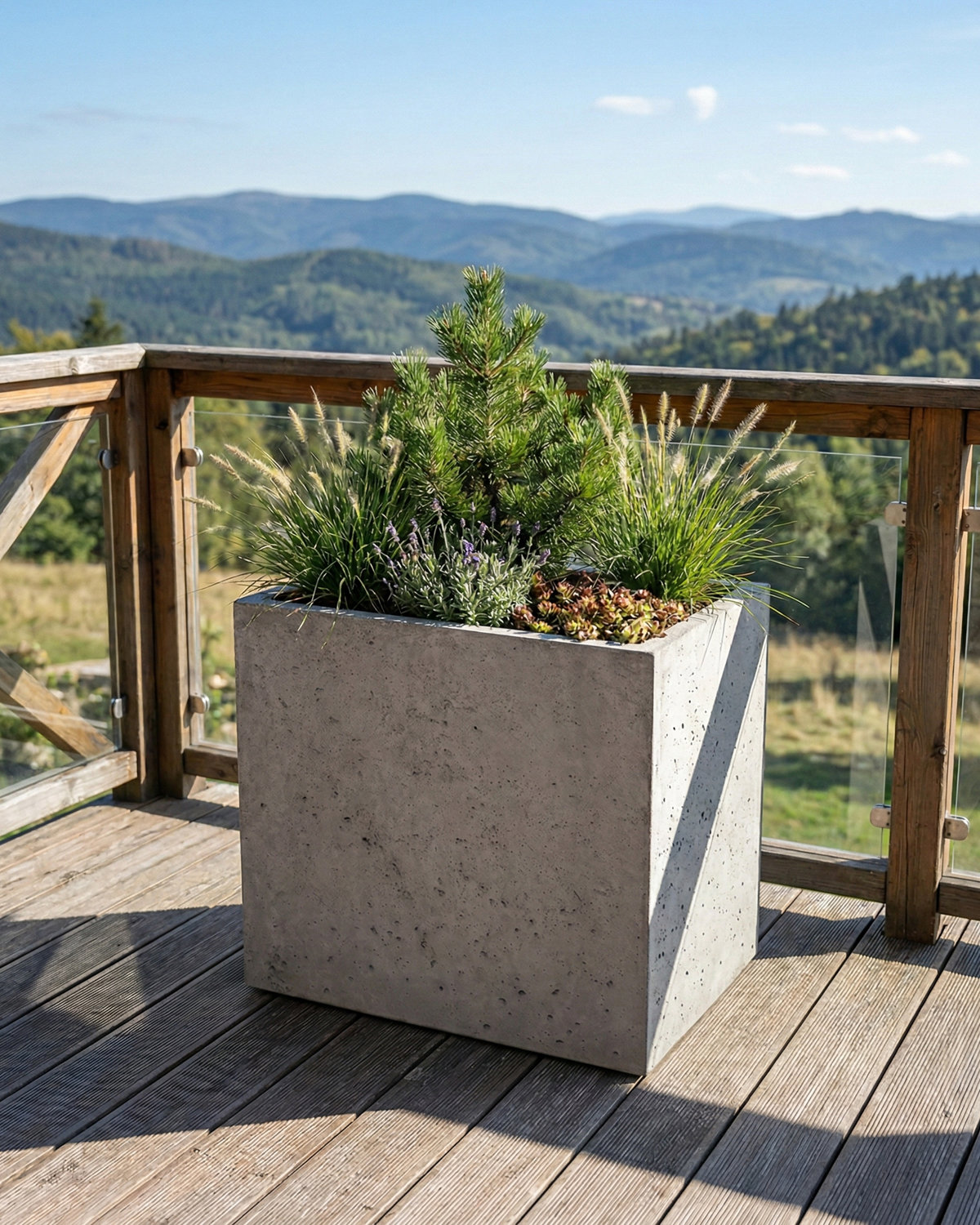 Donica betonowa CALDEA (szara) 60x40x60 ogrodowa